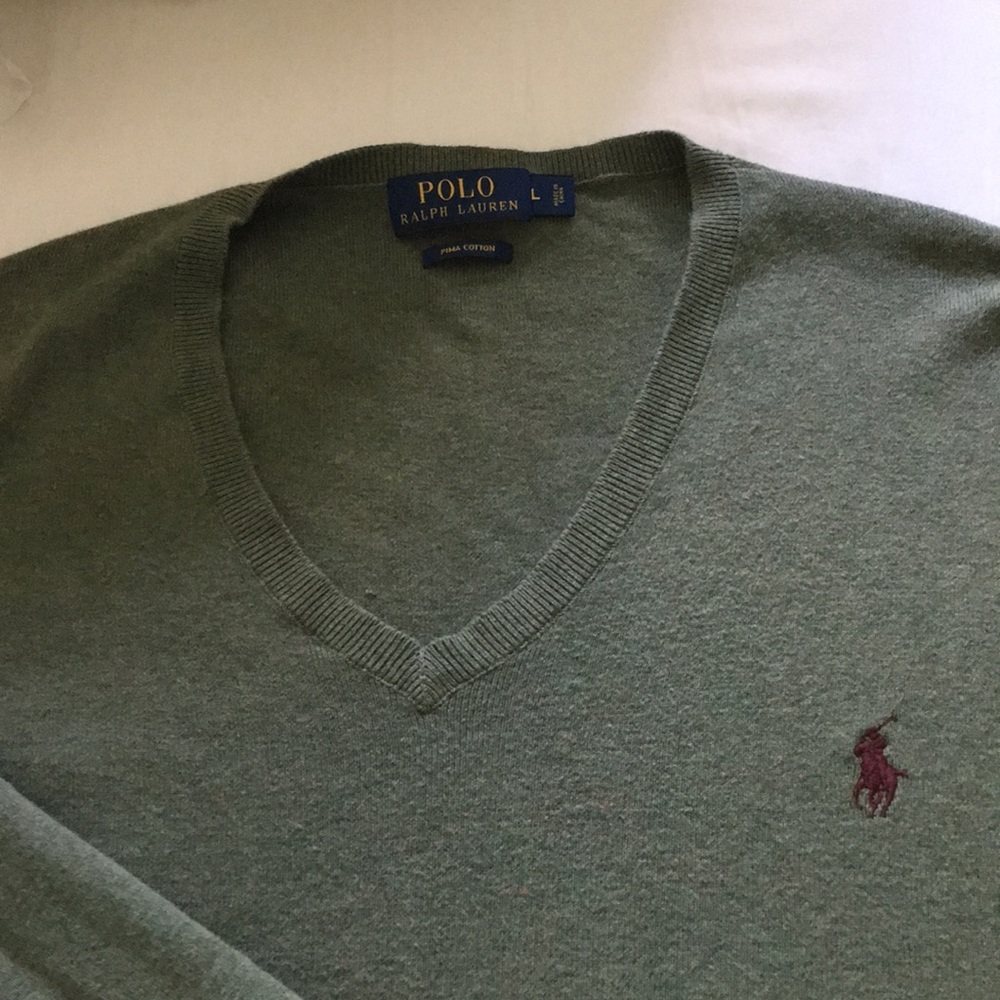 Polo Ralph Lauren olive Pima cotton sweater size L